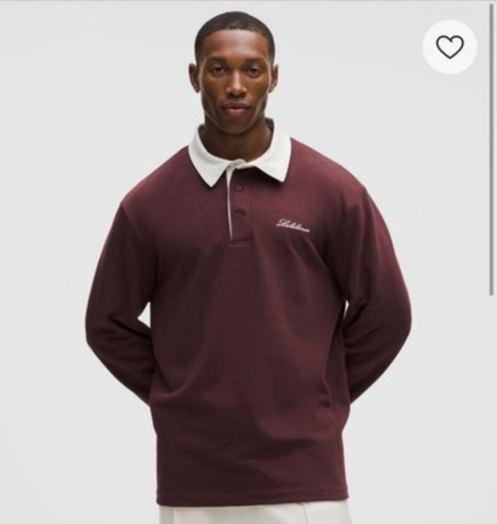 Lululemon Long Sleeve Rugby Polo Rustic Red Mens Small NWT $118 MSRP